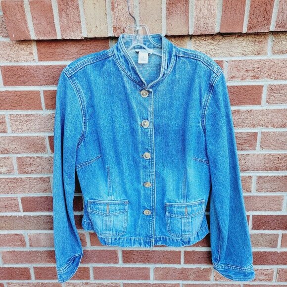 Ann Taylor Jackets & Blazers - Vintage Ann Taylor Loft Jean Jacket Women's Size 10 Kimono Style 100% Cotton